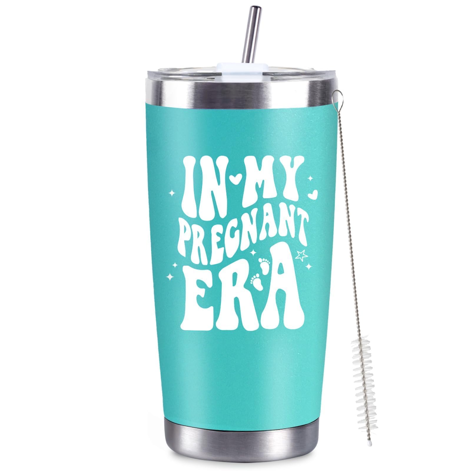 New Mom Gifts for Women, Pregnancy Gift for First Time Mothers, Mom to Be Tumbler, 20oz Insulated Cup with Lid & Straw for Wife Sister Daughter, Gender Reveal Baby Shower Mothers Day Present Xmas Gift