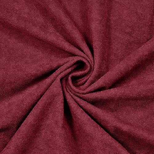 Image of Amigos 100% Waterproof Ultra Soft Cotton Feel Terry Mattress Protector King Size 84 inchx 72 inch | Breathable Hypoallergenic Elastic Fitted Mattresses Cover (84x72, Maroon)