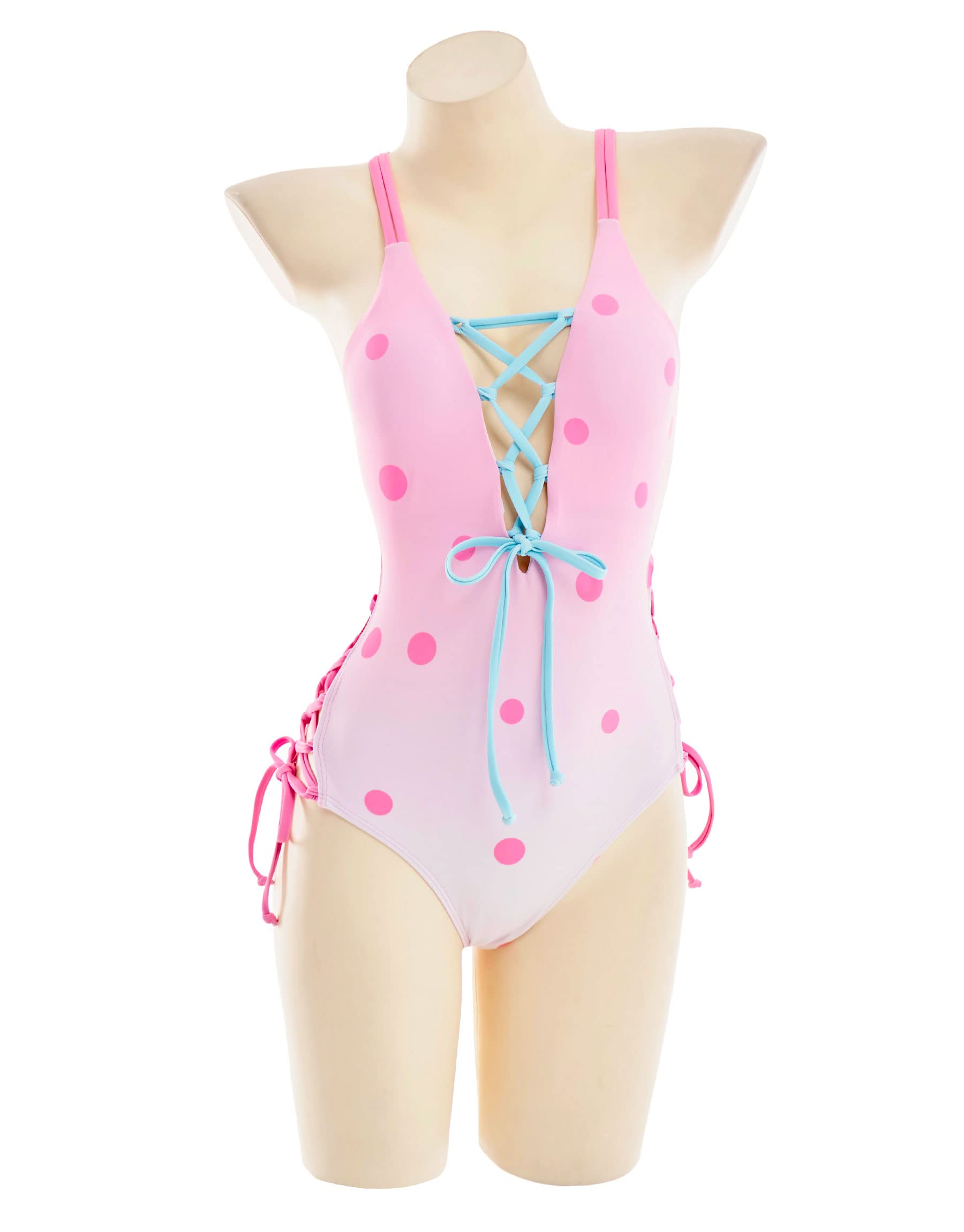 haikyuu Women Anime One Piece Swimsuit Set Swimwear Outfit Kawaii Bathing Suit Sexy Pink Blue