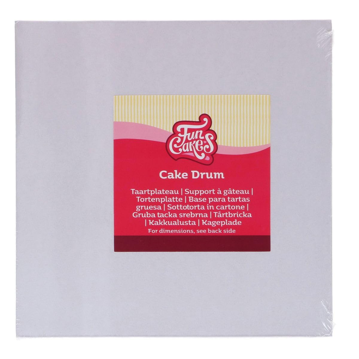 FunCakes Cake Drum Square 20 cm - White: Reusable Cake Base for Decorating and Presenting Cakes and Pastries, Durable, 12 MM, 1 Piece.