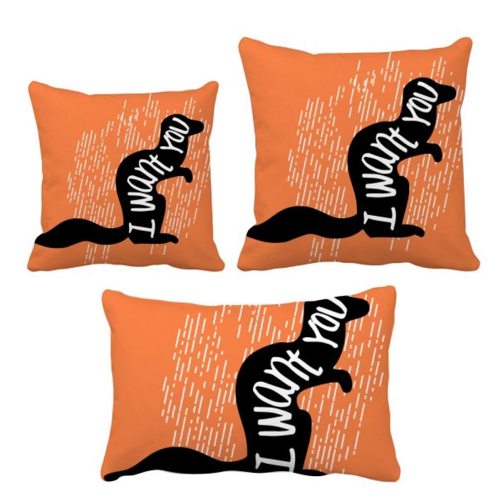 Coussin écureuil noir avec insert inclus pour décoration de canapé