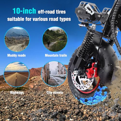 Electric Scooter for Adults, 34 Miles Long Range, Top Speed 15.5 MPH, 10" All-Terrain Tires, Folding E-Scooter for Teens & Adults, 150 kg Load Capacity - Image 6