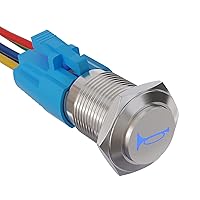 Vista 1 de APIELE Interruptor de palanca de bocina de altavoz momentáneo de 0.630 in y 12 V, orificio de montaje de 0.63 pulgadas, orificio de montaje 1NO 1NC