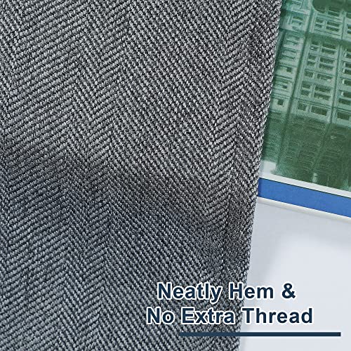 Lecloud Huntley Living Room Window Curtains, 2 Panels Light Filtering Bedroom Curtains, Gray Curtains 84 Inches Long, Soft Airy Solid Textured Rod Pocket Curtains & Drapes For Small Window, 39"Wx84"L #TOP7