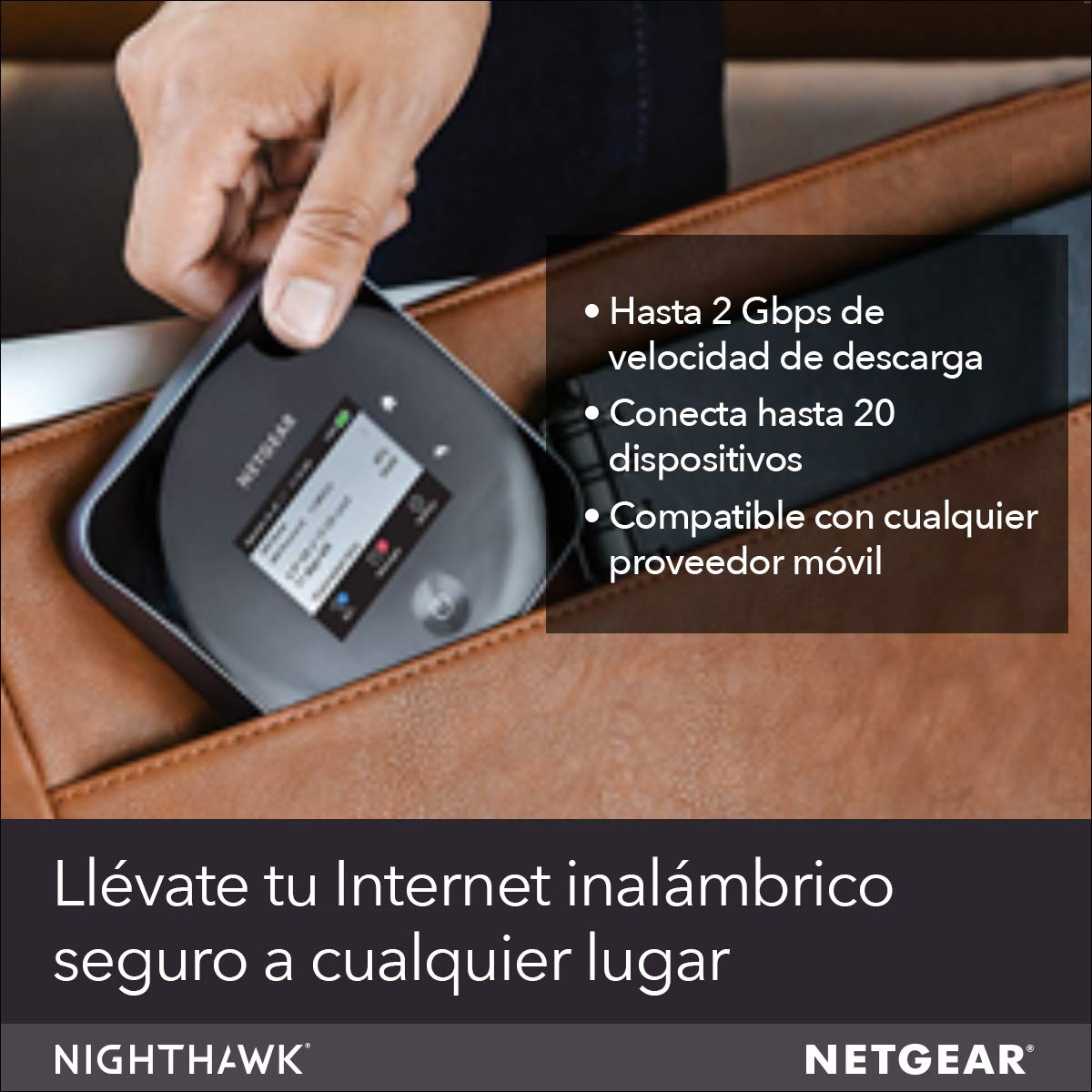 NETGEAR Router 4G con Ranura Sim Desbloqueada MR2100 | Velocidades de Descarga de hasta 2 Gbps | WiFi para Conectar hasta 20 Dispositivos MiFi Móviles