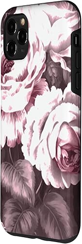 Miniatura 2 de iPhone 11 Pro Max - Patrón clásico de flores de rosas en funda rosa