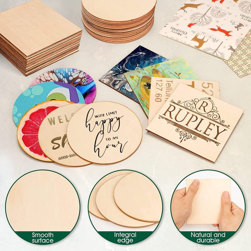 Image of SWAGSTATION MDF Blanks Cutouts for DIY,Art Work,Decoupage,Mix Media,Scrapbook,Craft Supplies Round Costers Blank 3 Inch 12 Pcs