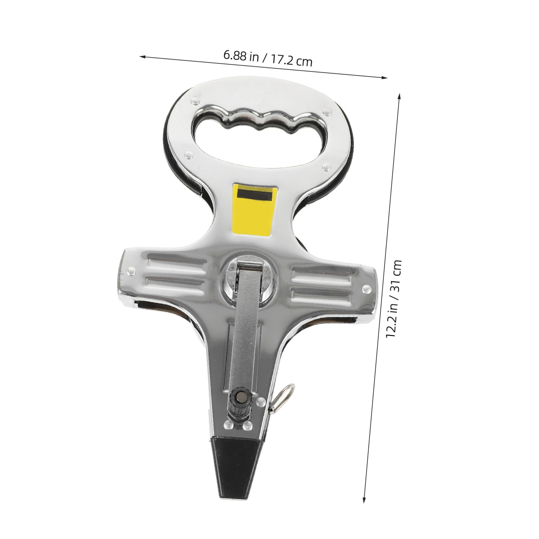 Sewroro Mètre Ruban en Acier Argenté 0-100m, Design à Insertion au Sol, Graduations Précises, Usage Multiple pour Chantier et Mesures Longues