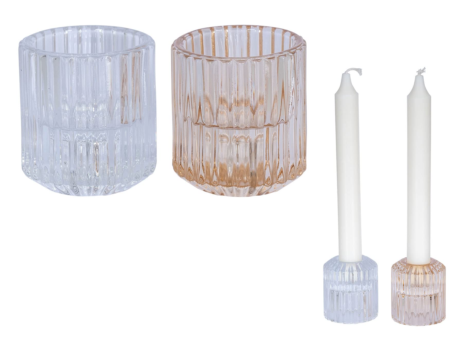 Levandeo Set 3 Posacenere In Vetro Trasparente - 11x3,5x11 Cm, Con 4 Tacche Per Sigarette E Sigari, Design Classico