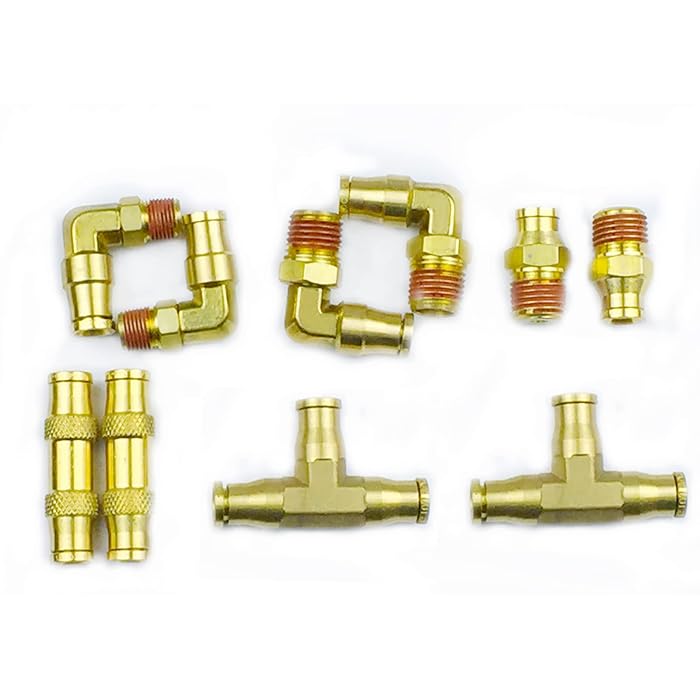 Buy TL TOOLEGIN DOT Brass Push to Connect Fittings 1/4" Air Brake Union