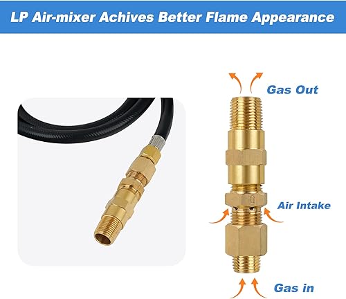 Miniatura 4 de Skyflame Kit de conexión de quemador LP, piezas de repuesto para fogatas de propano con juego de llaves de válvula de control de 1/2 pulgada,
