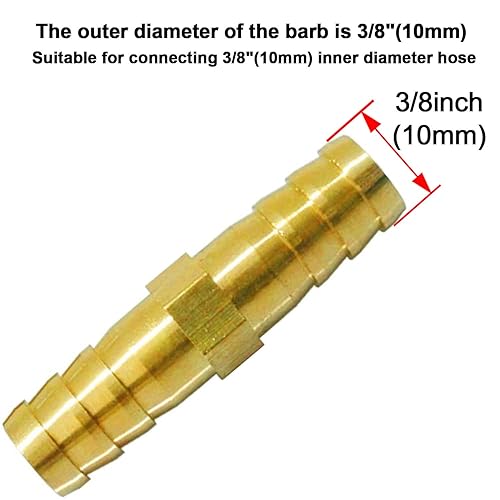 Vista 53 de Da by 2 accesorios de púas en T de latón de 1/2" (12.5 mm) para manguera de identificación de 1/2" (12.5 mm), 6 abrazaderas de tubo de acero Tee Barb