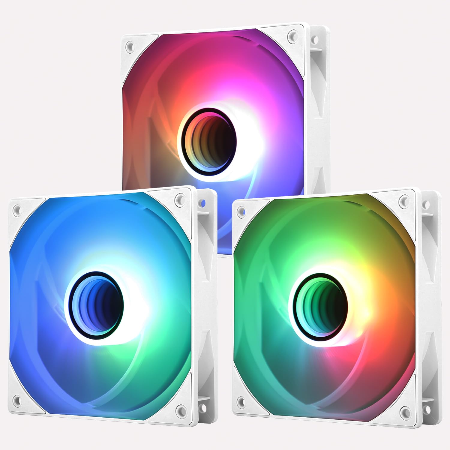 Thermalrlght TL-C12W-S V3 x3 Packs Case Fan 120mm ARGB CPU Cooler Fan Comes with ARGB Mirror Light Effect,PC PWM Silent Fan with 1500RPM Speed, White CPU Cooling ARGB Fan(Kit Fans)-image-48