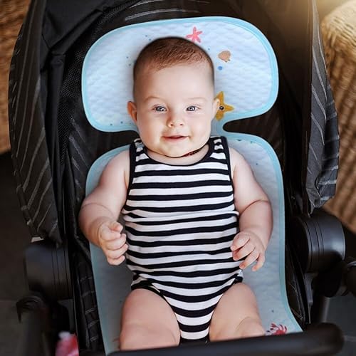 Miniatura 4 de Almohadilla enfriadora para asiento de automóvil para bebé, alfombrilla enfriadora para cochecito de hielo transpirable de verano, almohadilla