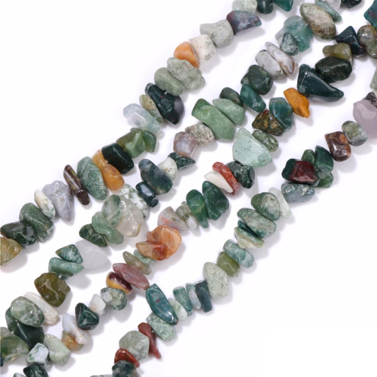 5-8mm Natural India Agate Irregular Chips Stone Beads Crystal Gemstones for DIY Jewelry Making Necklace Bracelet Earring Craft Supplies Charms Assorted 30-33"