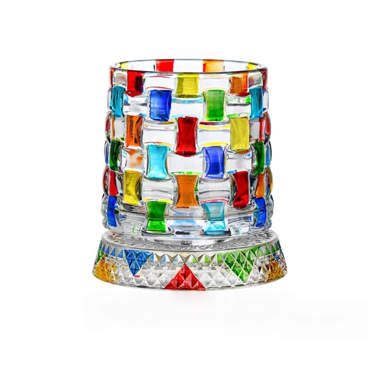 KZHAQINDJ Light Luxury Style Rotating Stress-Relief bar Glass, high-end Whiskey Glass, Hand-Painted Glass Beer Mug