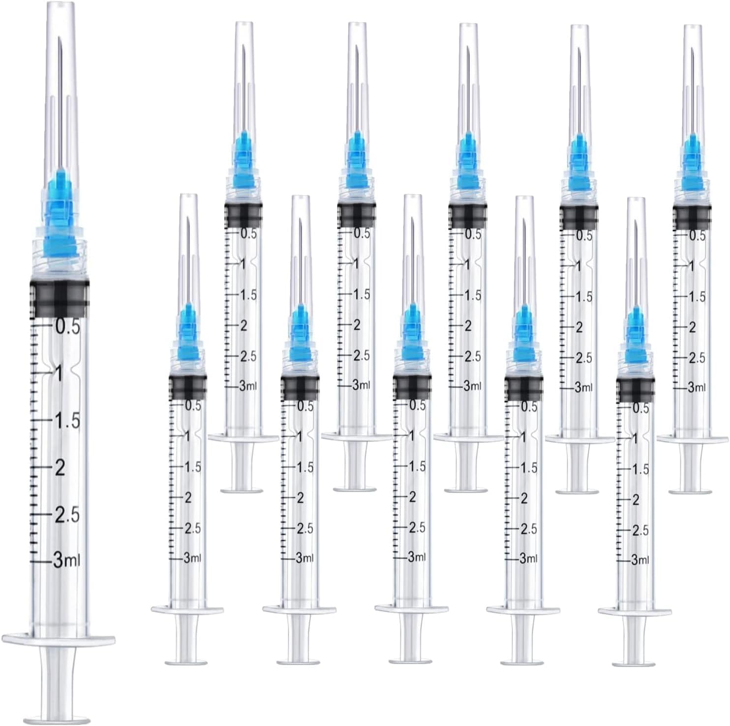 100 Pack - 3ml 23g 1 Inch, Leur Lock Syringe, Individually Wrapped (100, 23g, 3ml)
