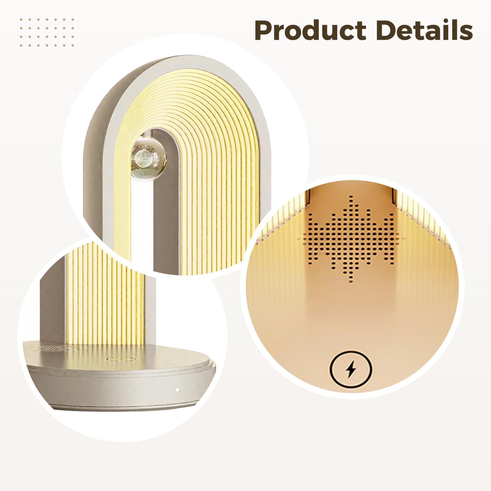Caricabatterie wireless 3 in 1, con wireless 5.0, luce notturna da comodino, ricarica rapida da 15 W, luce calda dimmerabile, bianco ghiacciaio, 14,5 x 11,5 x 18 cm, compatibile con iPhone 12