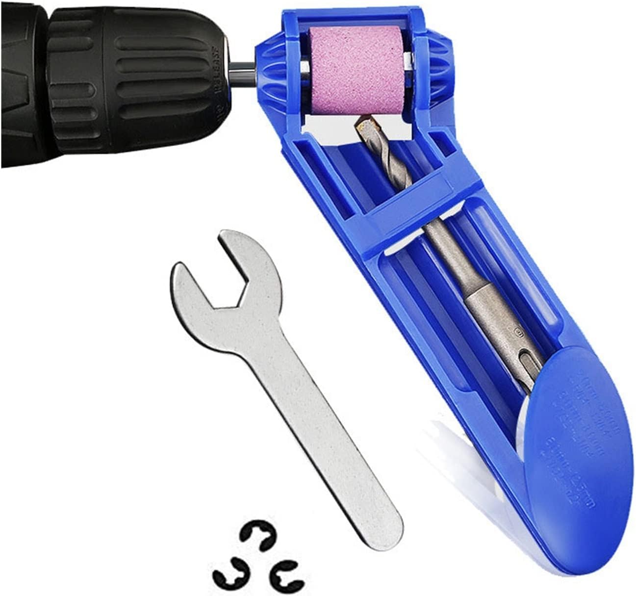 Grinding Wheel Drill Bit Sharpener Hand Tools Nail Drill Bits Set Sharpener Fit for Step Drill Dremel Accessories bit(Blue)