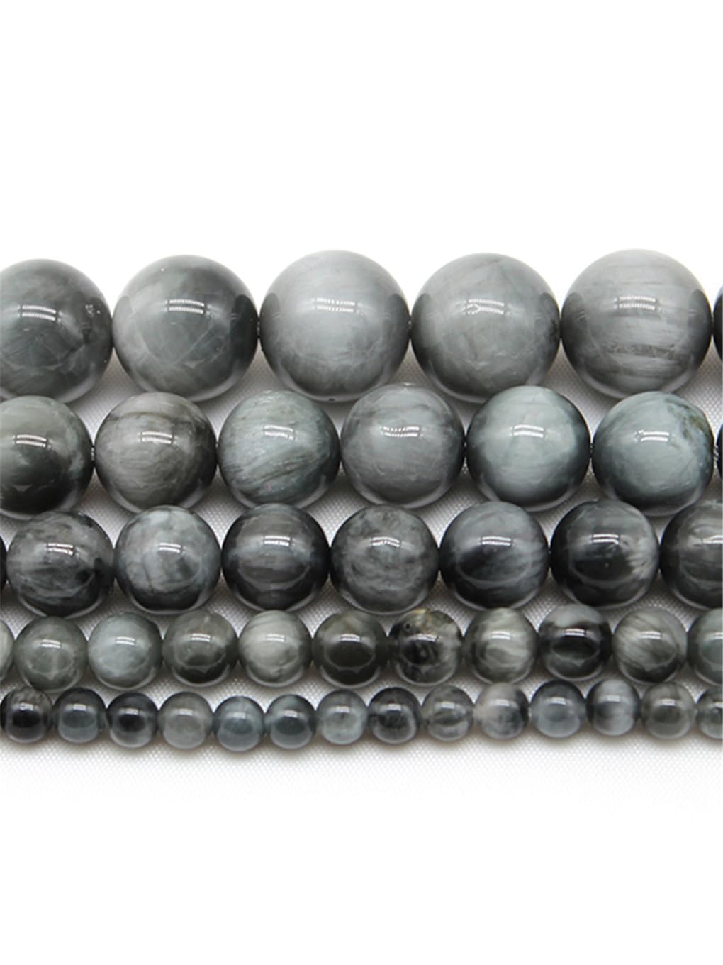 Perles en pierre d'oeil de faucon Hamthuit rondes 15 pouces pour création bijoux