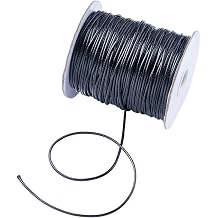 Craftdady 47 Yards 3mm Waxed Polyester Beading Cord String for Braided Macrame Bracelet Jewelry Making Black