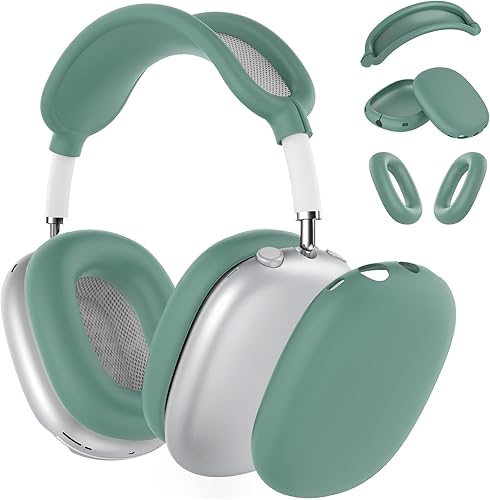 Miniatura 21 de Funda rígida para AirPods Max con modo de sueño, funda de transporte para auriculares con almohadillas de silicona para AirPods Conjunto negro y