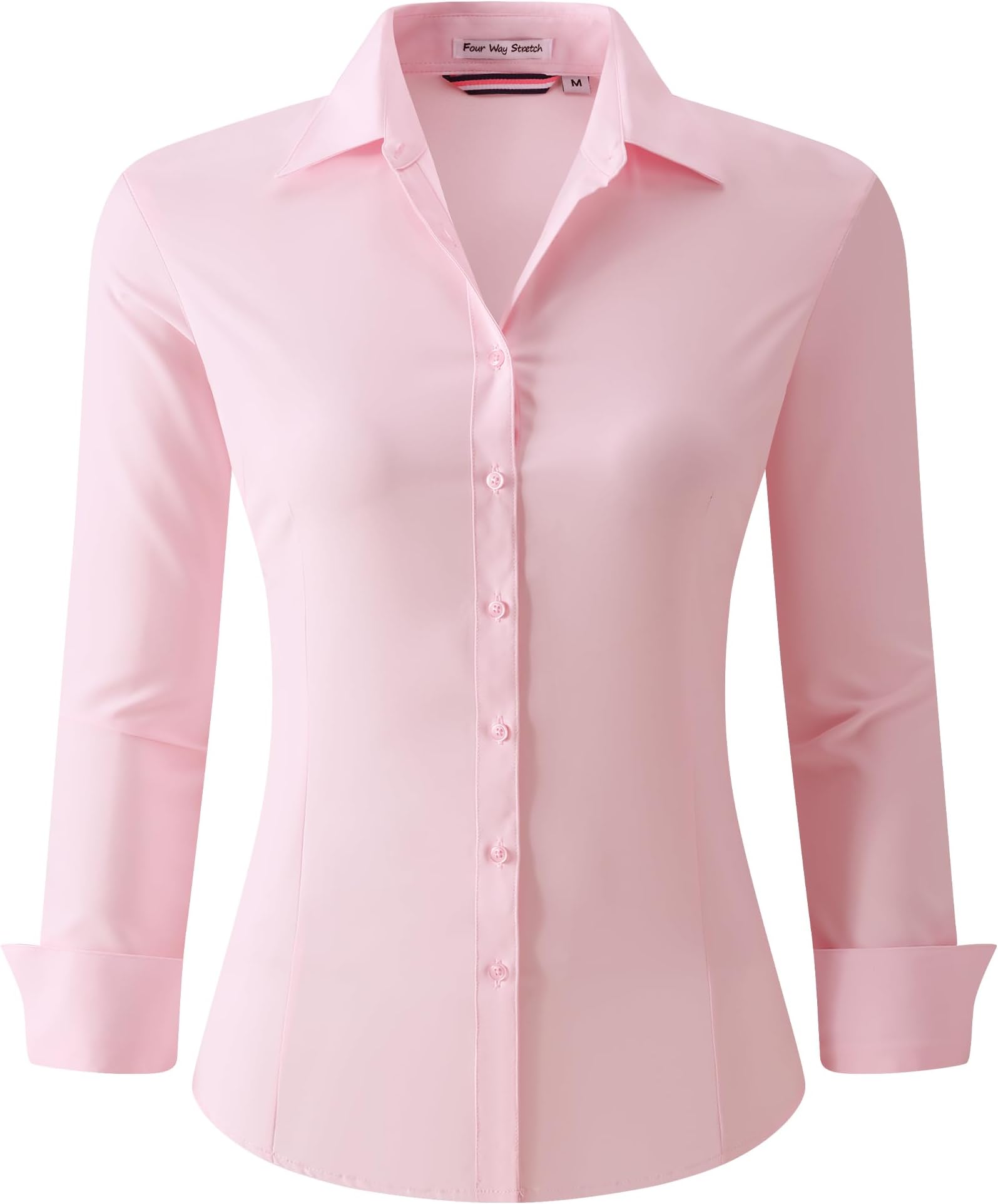 Esabel.CWomens Button Down Shirts Long Sleeve Regular Fit Stretch Work Blouse