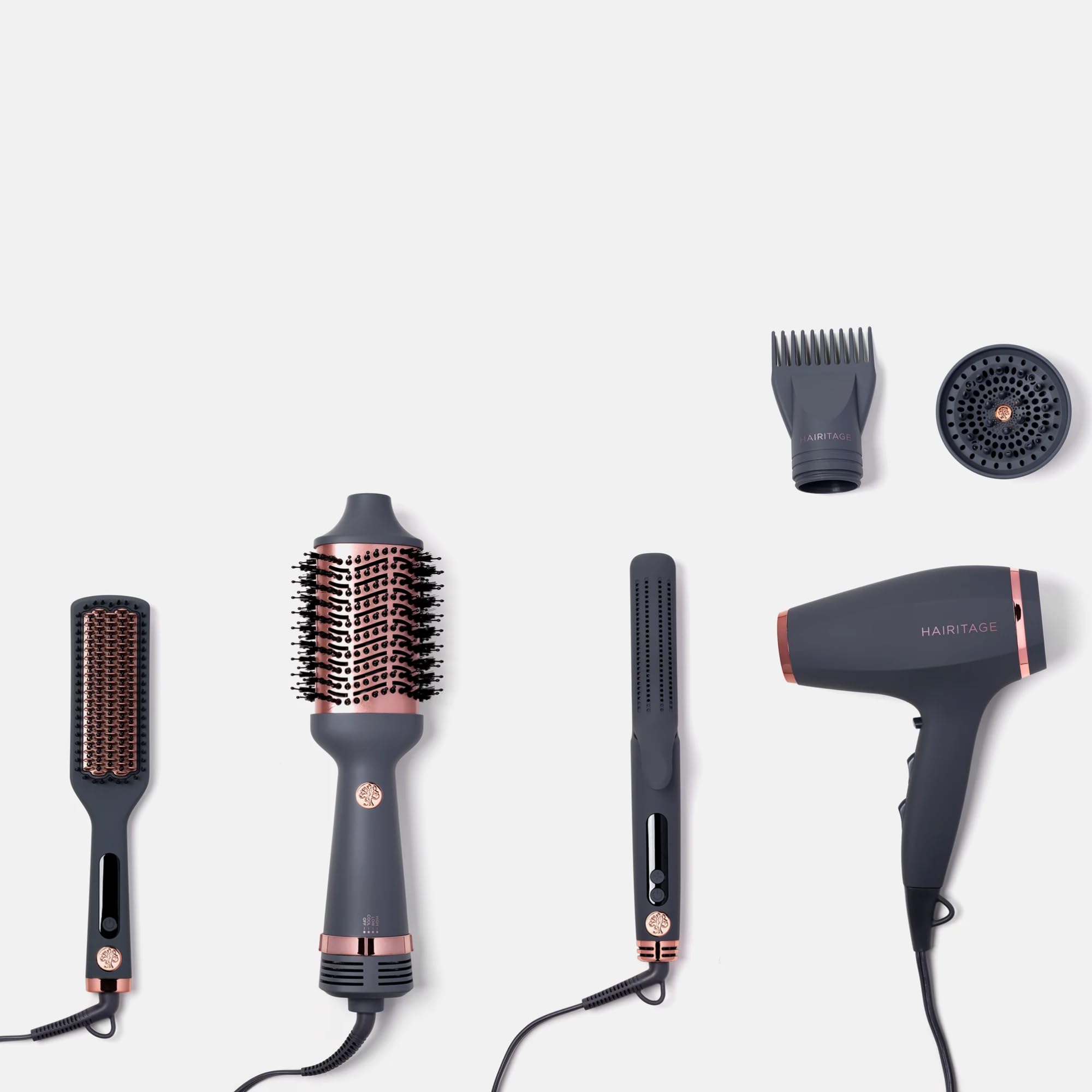 Hairitage Ionic 1875W Hair Dryer with Diffuser & Concentrator Attachments