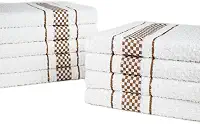 Kit 10 Pano de Prato Atoalhado Para Cozinha Felpudo Malta 45x70cm 370g/m² 100% Algodão - Marrom