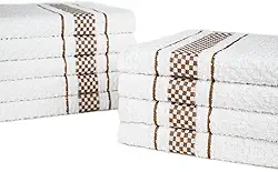 Kit 10 Pano de Prato Atoalhado Para Cozinha Felpudo Malta 45x70cm 370g/m² 100% Algodão - Marrom