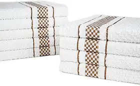 Kit 10 Pano de Prato Atoalhado Para Cozinha Felpudo Malta 45x70cm 370g/m² 100% Algodão - Marrom