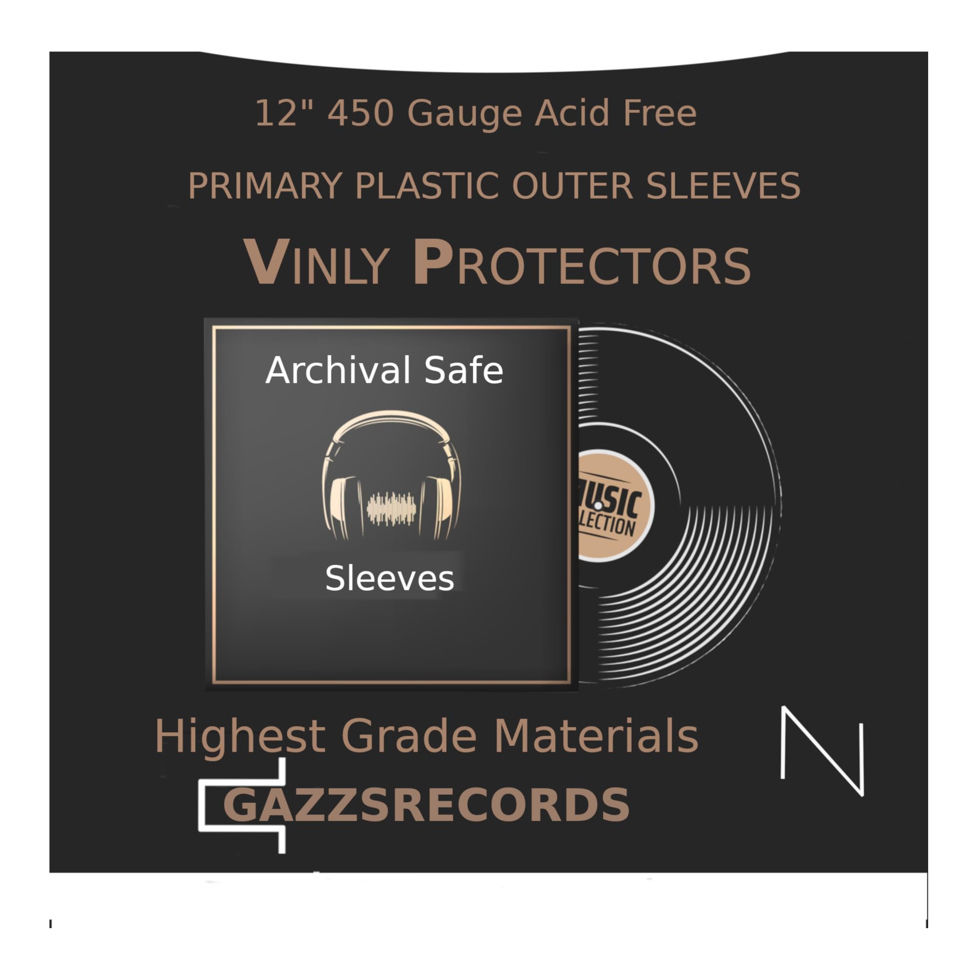 40 12 Inch Outer Vinyl Record Sleeves Fits Double and Triple gatefold 450g Gauge lp Polythene Plastic Album lp Covers Acid Free Vinyl Plastic Record Sleeves lp Outer Covers polythene