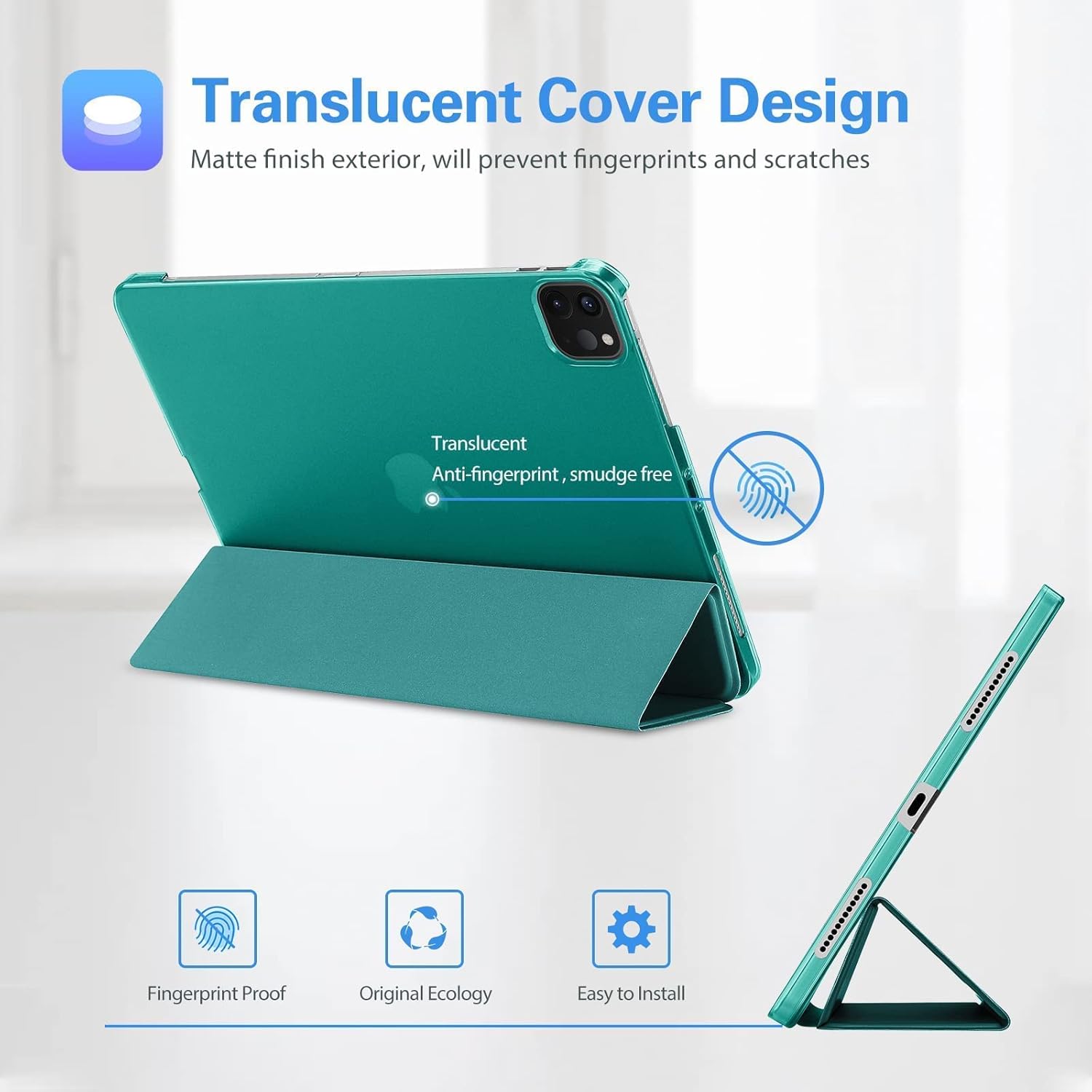 ProCase iPad Pro 11 Case 2021, Slim Stand Hard Back Shell Smart Cover