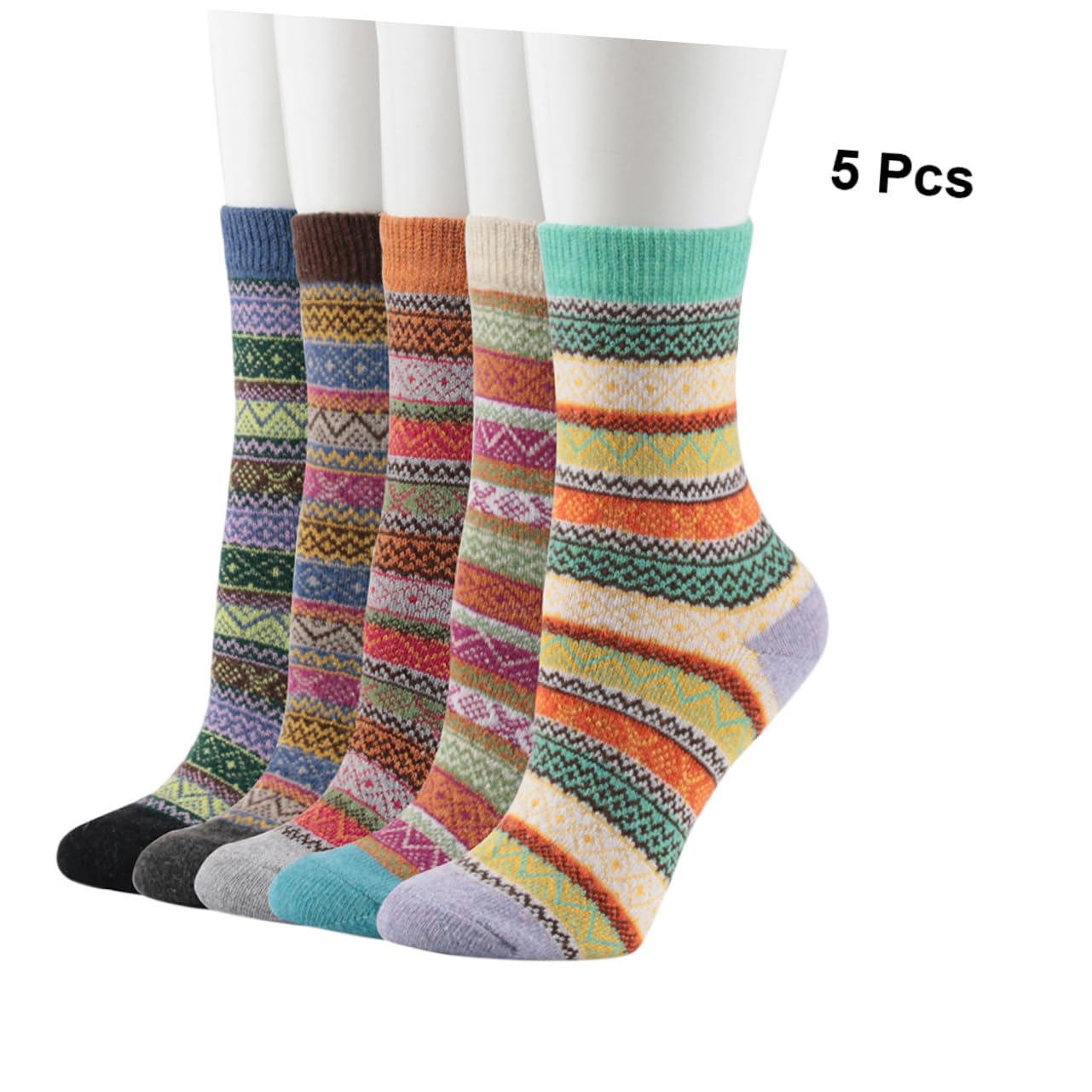 SHERCHPRY 10pares Calcetines De Lana Para Mujer Diseño Vintage Térmicos y Cómodos Para Invierno Paquete
