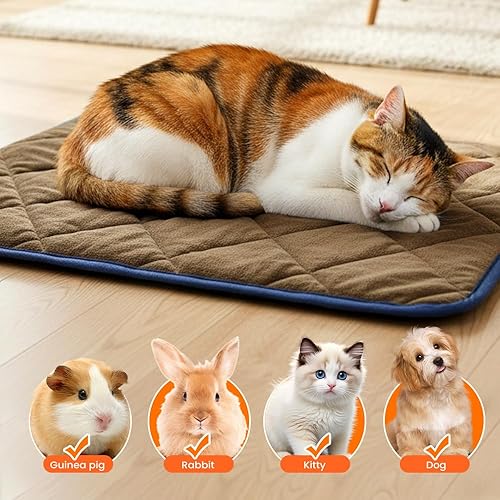 Miniatura 6 de Almohadilla autocalentable para perros y gatos, tapete de cama autocalentable mejorado para gatos, almohadilla térmica de reflexión para perros,
