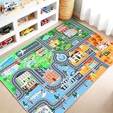 Rezutan Kinder Autoteppich für Spielzimmer 80 x 150cm, Waschbare Spielmatte