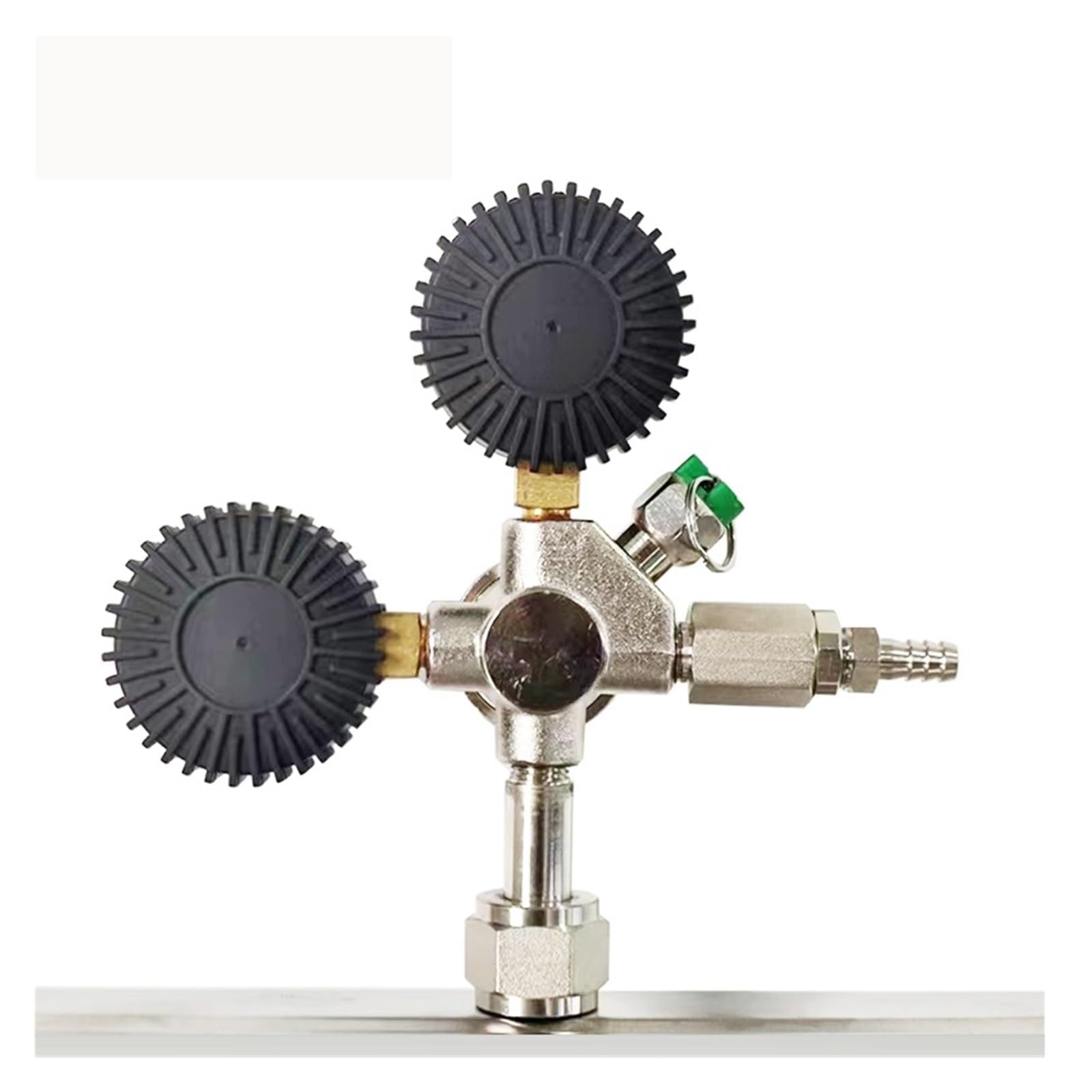 Reduktor ciśnienia CO2, Regulator CO2 Reduktor ciśnienia piwa Homebrew Regulator Podwójny manometr - Kegerator piwa z beczki z ciśnieniowym zaworem bezpieczeństwa