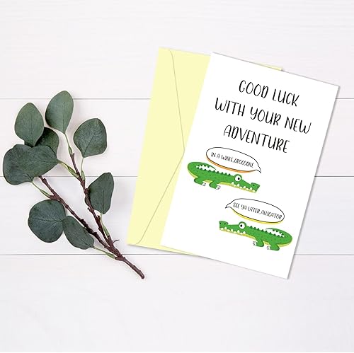 Miniatura 2 de Tarjeta de buena suerte nueva aventura, compañero de trabajo adiós tarjeta de jubilación, nueva tarjeta de trabajo para él ella, linda tarjeta de