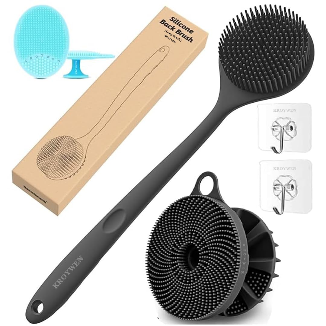 Soft Silicone Scrubber (3 Pic - Bath Brush Combo, 5, count)-image-49