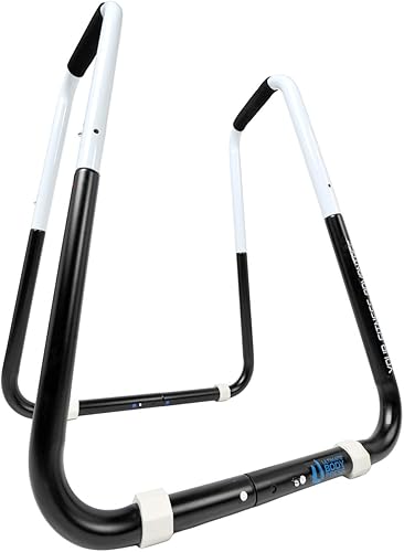 Ultimate Body Press Dip Bar Fitness Station - Soporte de inmersión plegable ajustable, blanco/negro