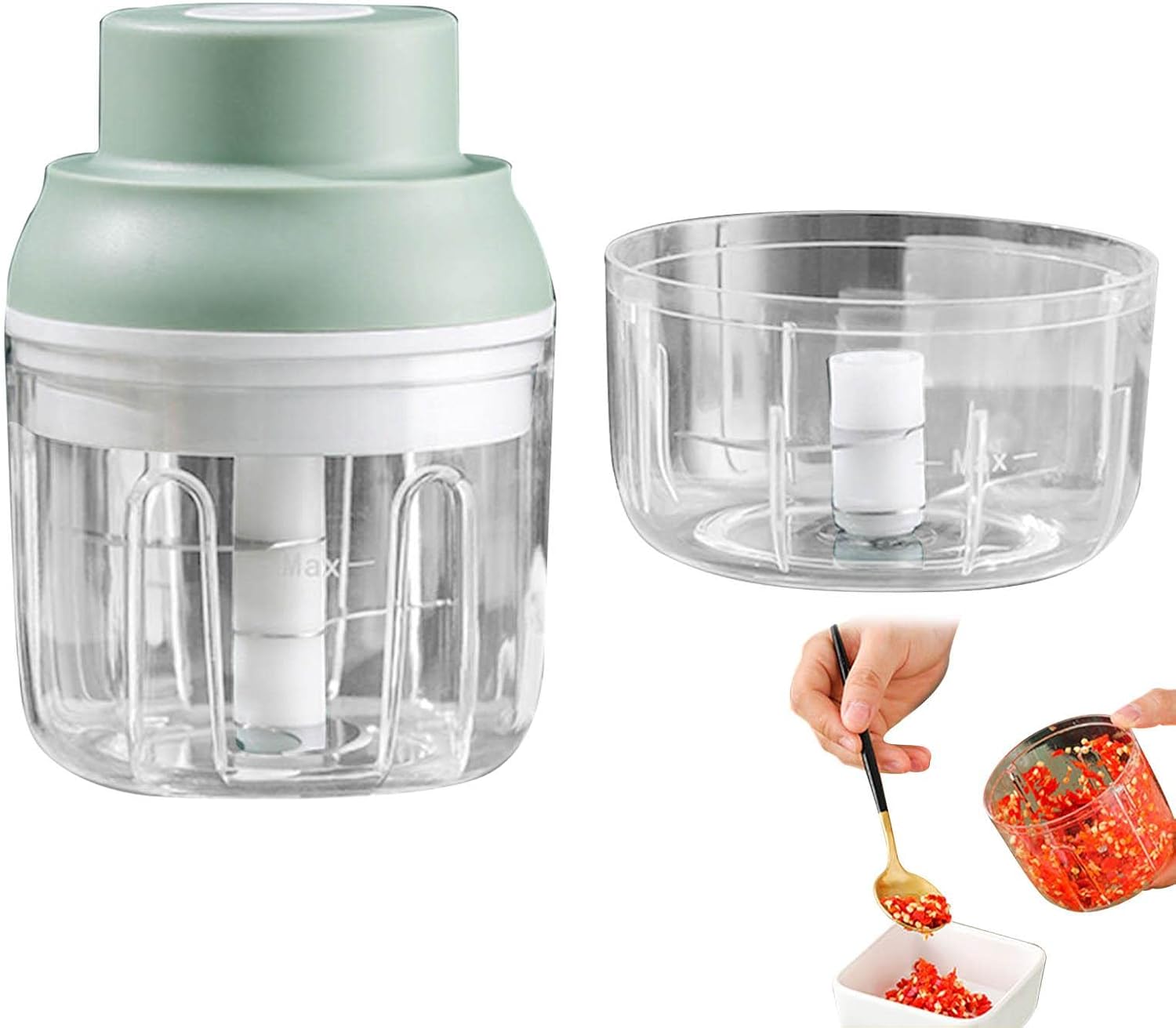 Electric Garlic Chopper, Garlic Chopper for Chili, Cordless Electric