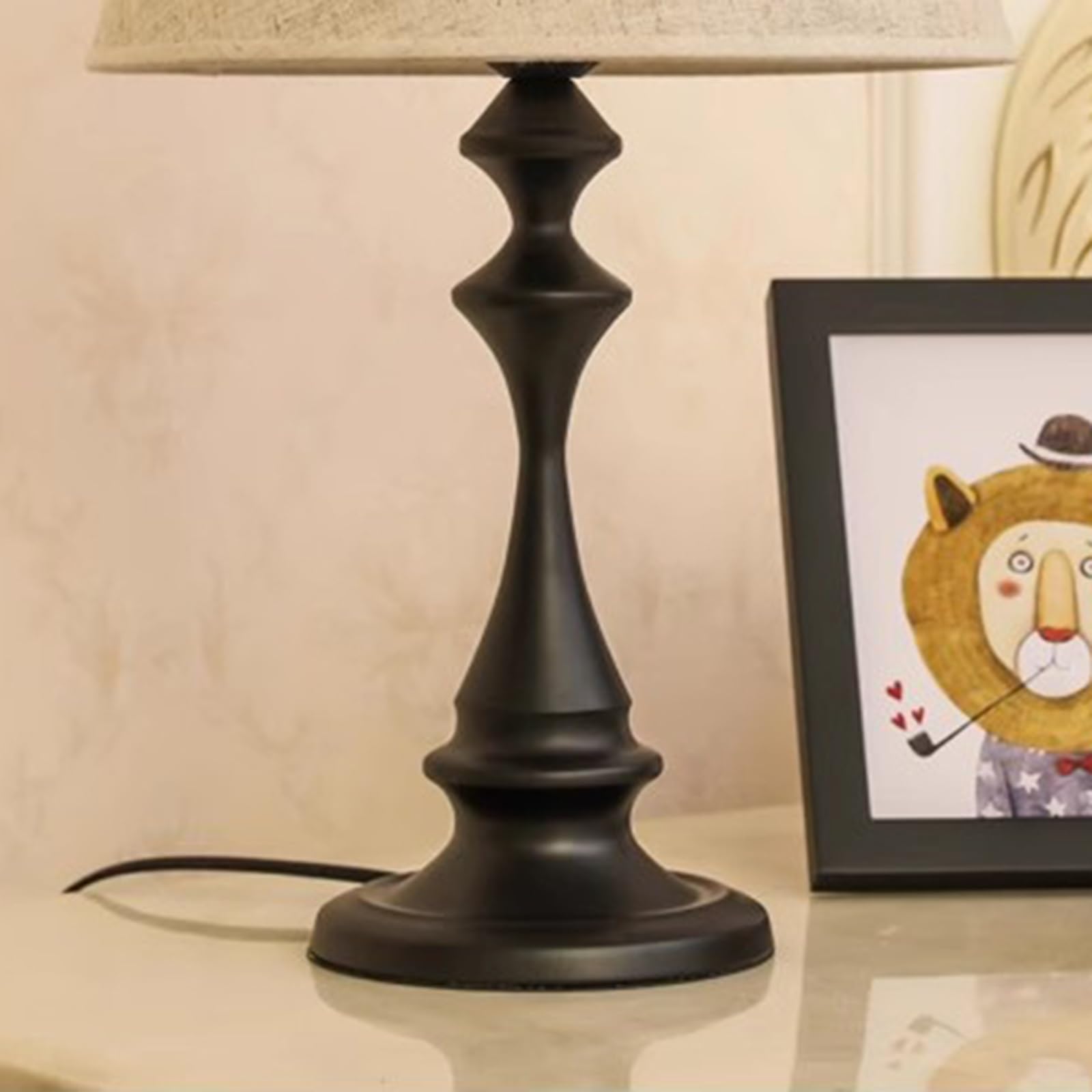 Affascinante Lampada da tavolo vintage for camera letto, tre regolazioni della luminosità, luce calda a LED 5 W, paralume in tessuto di lino, comodino Arredamento per la casa