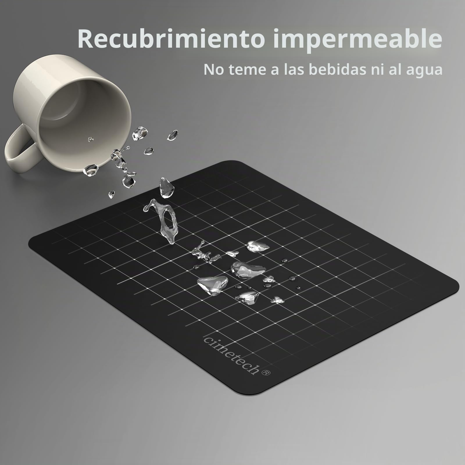 cimetech Alfombrilla Ratón,Mouse Pad,Fibra Extrafina Alfombrilla para Computadora con Base de Goma Antideslizante, para Ratón con Cable o Inalámbrico PC/Mac, 23x18x0.1cm, Ultradelgado Negro