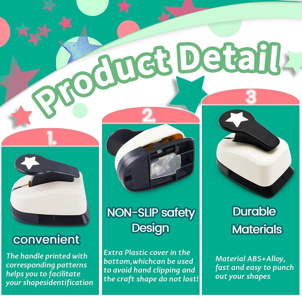 Amazon | Alliteqwe ペーパーパンチ、ハート型穴あけパンチ、円形