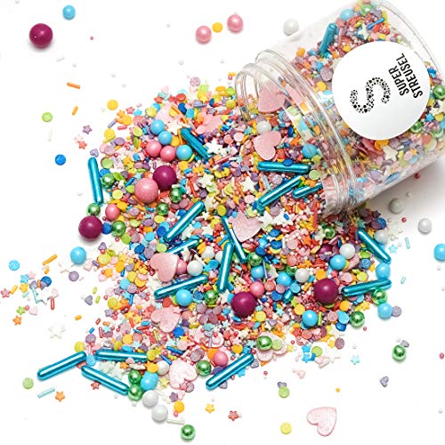 Super Streusel Konfettiparade Streuselmix bunt essbar Tortendeko Zuckerstreusel Kuchen Kekse Muffins Cupcakes ohne Azofarbstoffe 90g