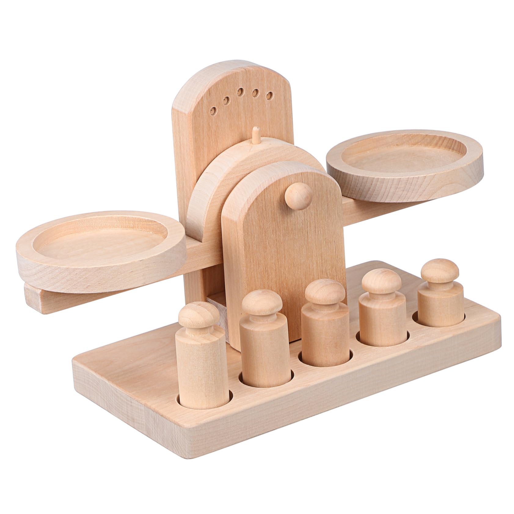 Bilancia in Legno Gioco Educativo Montessori per Ragazzo Ragazza e Studenti | Materiale Matematico Montessori, Superficie Rotonda Liscia, Gioco da Tavolo Educativo per Regalo