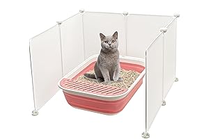 Litter Box Screen Privacy - Large Litter Box Enclosure And High Wall Pee Shield