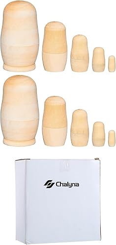 Miniatura 8 de 2 juegos de muñecas de anidación sin pintar, muñecas de anidación rusas en blanco, personaliza crea tu propia muñeca rusa de Navidad, kit de muñecas