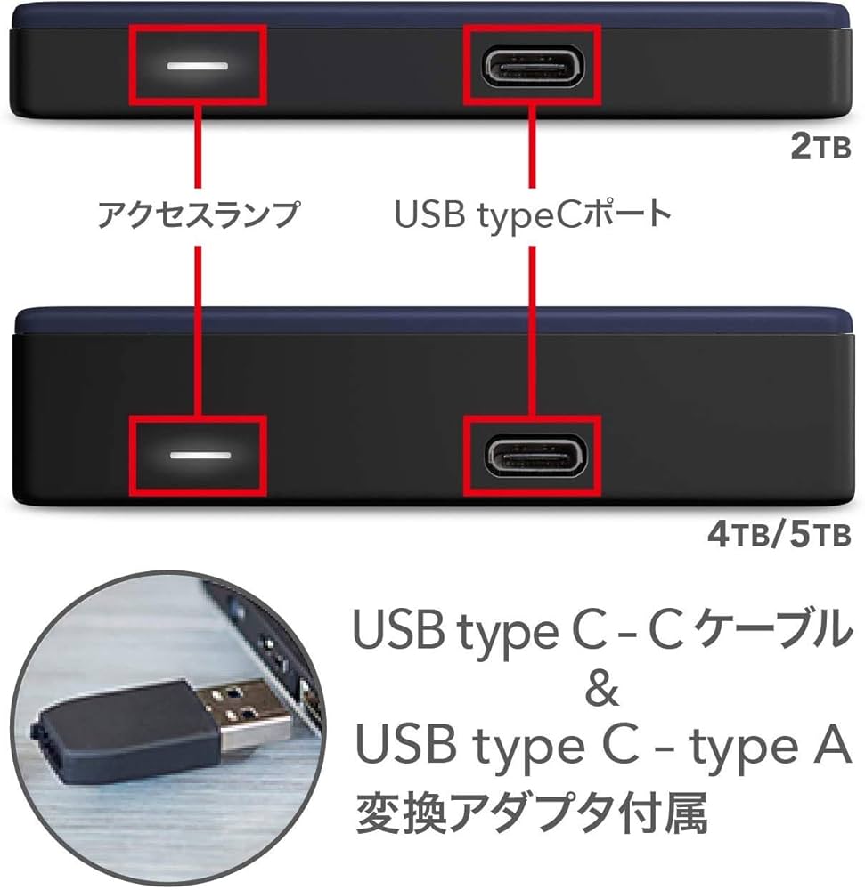 WD ポータブルHDD 5TB USB Type-C ブルー Amazon | ウエスタンデジタル(Western Digital) WD ポータブル