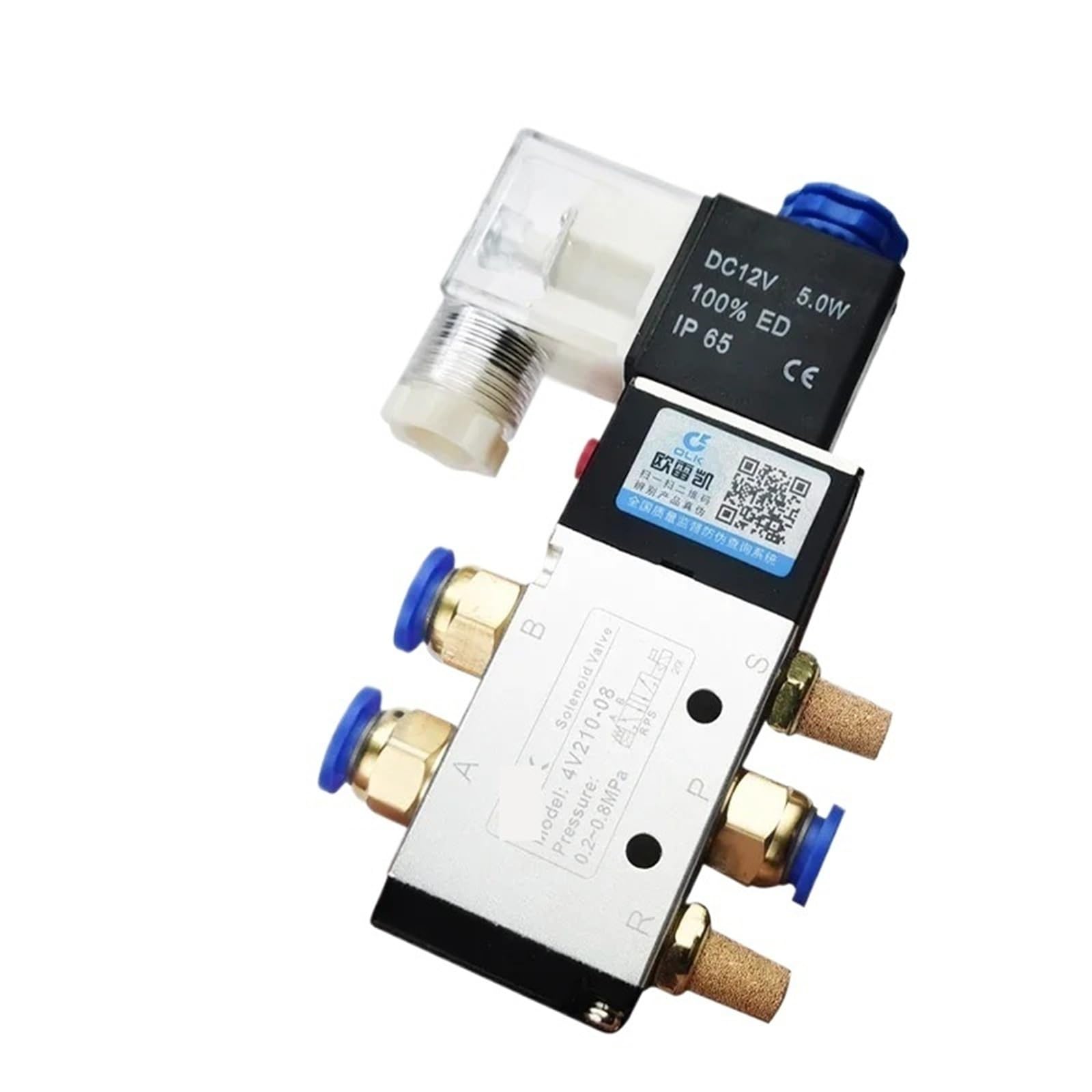 Electrovanne electrique 4V210-08 distributeur pneumatique 5 voies 2 positions 12V